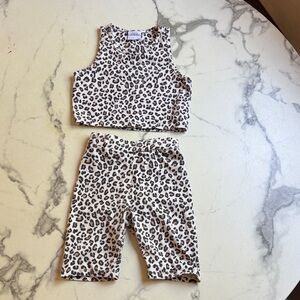Zara Black and Cream Leopard Print Set
